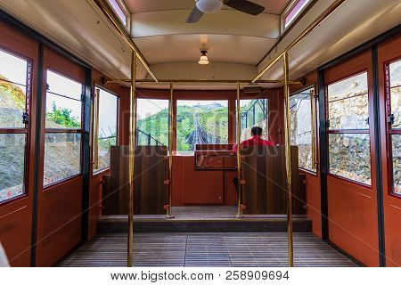 View From The Inside Beautiful Train For Tourist Tram In Sapa Go To The Station And Peak Of Fansipan