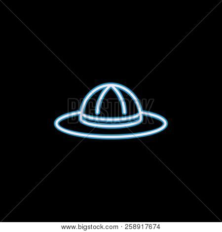 Safari Hat Icon In Neon Style. One Of Safari Collection Icon Can Be Used For Ui, Ux