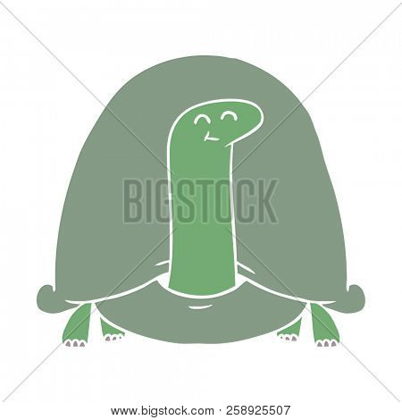 flat color style cartoon tortoise