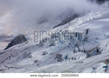 Glacier Des Rognons. View From Grands Montets (3275m), France