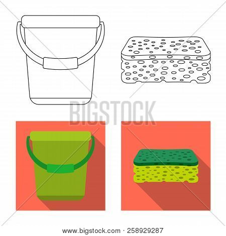 Vector Design Of Cleaning And Service Icon. Set Of Cleaning And Household Vector Icon For Stock.