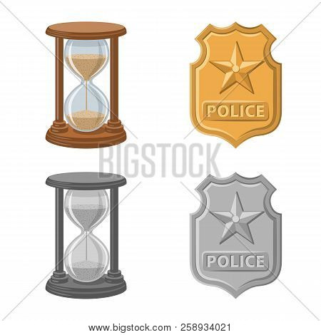 Vector Design Of Law And Lawyer Symbol. Set Of Law And Justice Stock Symbol For Web.