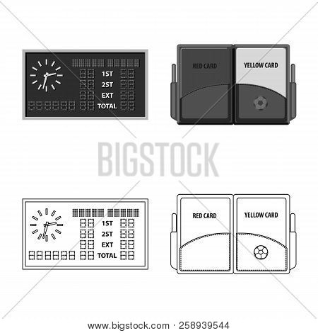 Vector Illustration Of Soccer And Gear Icon. Set Of Soccer And Tournament Vector Icon For Stock.