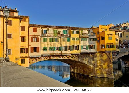 Dettaglio del famoso Ponte Vecchio ponte, Italia