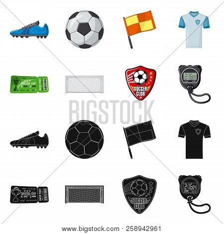 Vector Design Of Soccer And Gear Logo. Set Of Soccer And Tournament Vector Icon For Stock.
