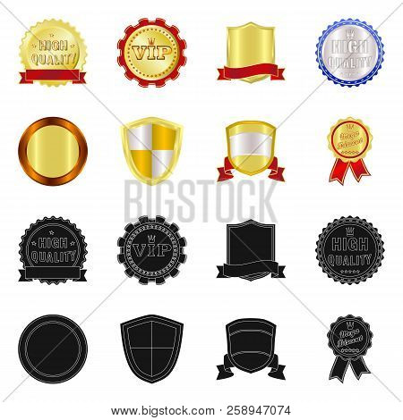 Isolated Object Of Emblem And Badge Symbol. Set Of Emblem And Sticker Stock Vector Illustration.