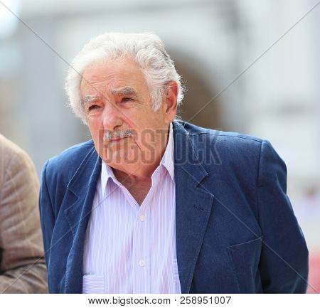  Former president of Uruguay Pepe Mujica walks the red carpet ahead of the 'El Pepe, A Supreme Life' screening during the 75 Venice Film Festival at Sala Grande on  September 3, 2018 in Venice, Italy