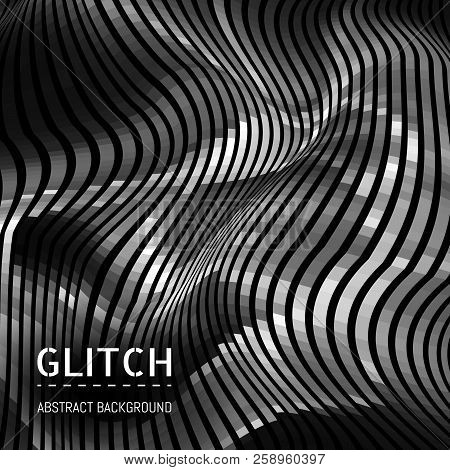 Abstract Mochrome Background. Optical Illusion Of The Motion Of Geometric Shapes.
