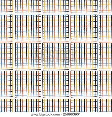 Criss Cross Weave Hand Drawn Vector Pattern Background