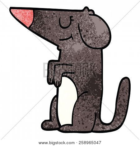 cartoon doodle well behaved dog