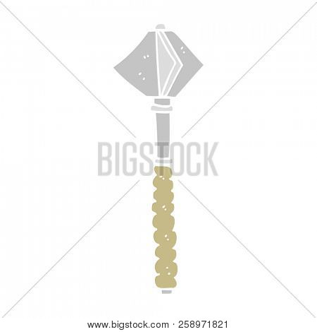 flat color illustration of medieval mace
