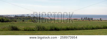 A Panorma Of The Pei Confederation Bridge Northside