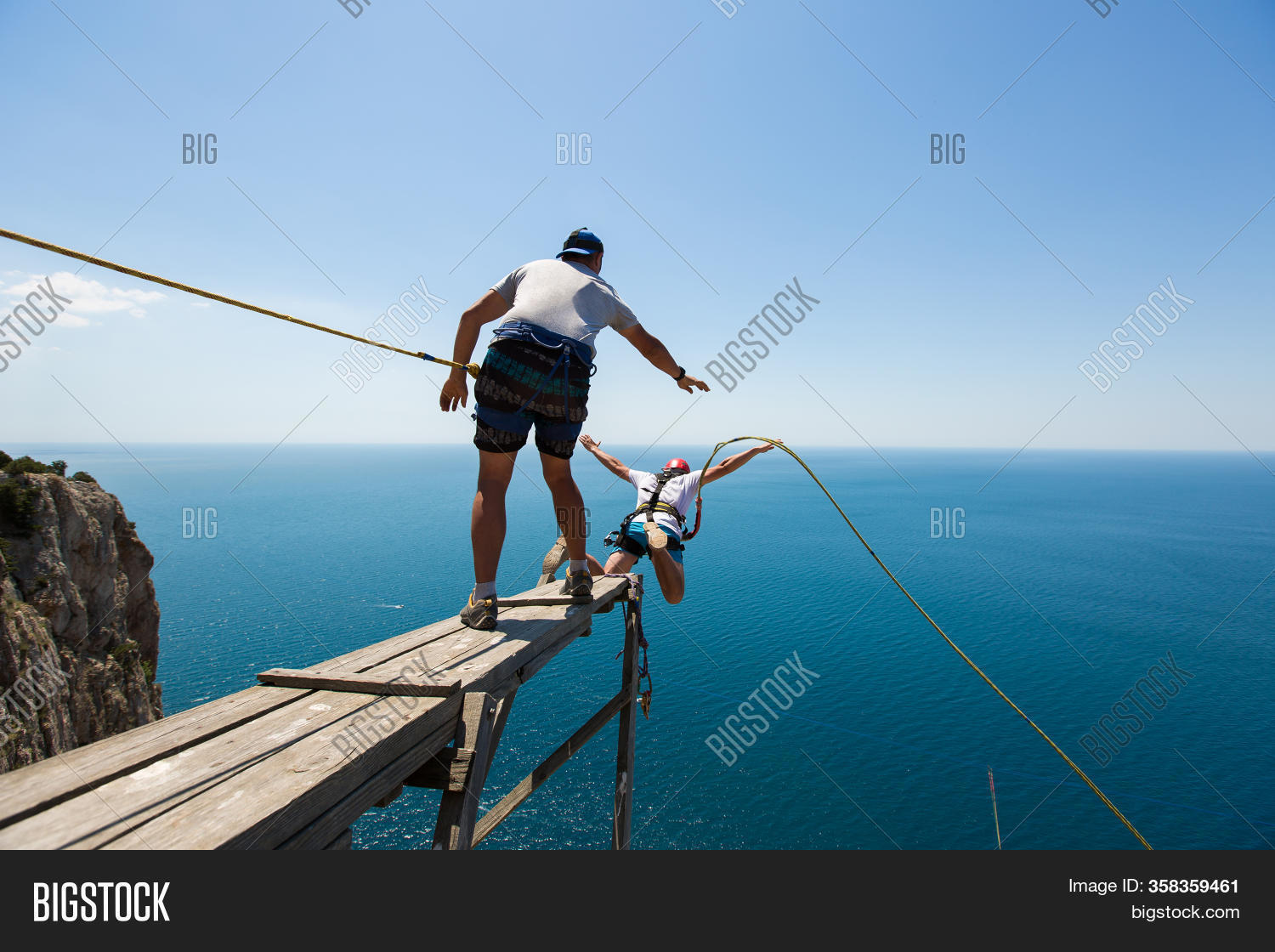 Rope Jumping Off Cliff Image & Photo (Free Trial) Bigstock