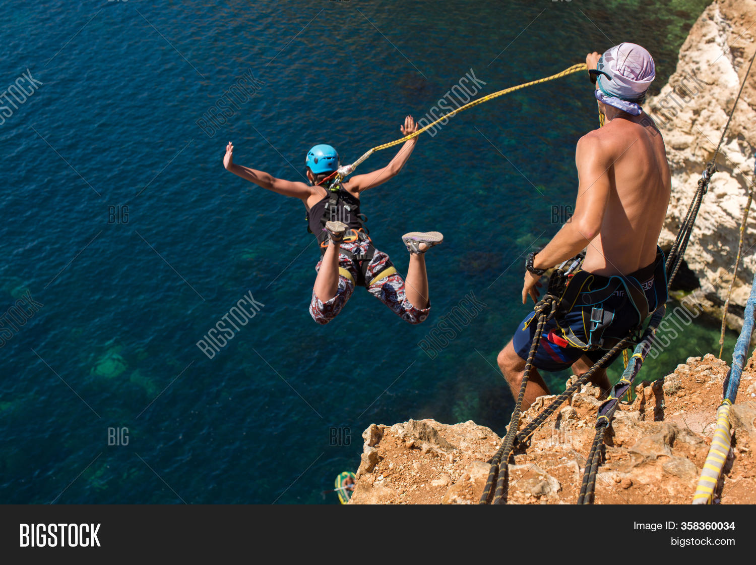 Rope Jumping Off Cliff Image & Photo (Free Trial) Bigstock
