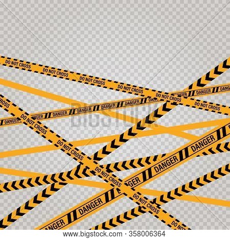 Lines Isolated. Warning Tapes. Caution.  Vector Illustration.