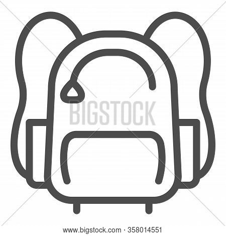 Sports Backpack Line And Solid Icon. Sportsman Daypack Bag With Handles Symbol, Outline Style Pictog