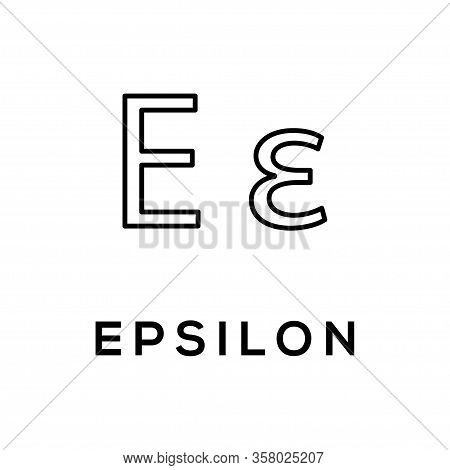 Epsilon Greek Alphabet Icon Vector Template Design Trendy