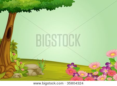 ilustrace krásná příroda a zeleň