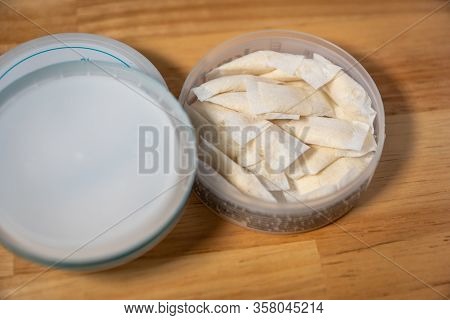 Snus - A Box Of Snus, A Moist Powder Tobacco Product Widely Consumed In Norway And Sweden And Among 