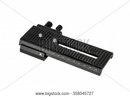Camera Slider For Macrophotography. Isolated On White Background.