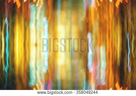 Blurred Abstract Bokeh Background Of City Lights At Night