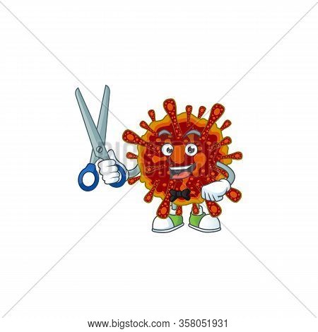 Cool Barber Deadly Coronvirus Mascot Design Style