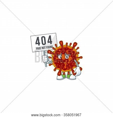 Joyful Cartoon Character Of Deadly Coronvirus Elevate A Board