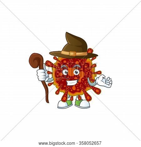 Sweet And Tricky Witch Deadly Coronvirus Cartoon Character