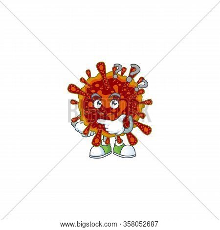 Cute Deadly Coronvirus Cartoon Character Using A Microphone