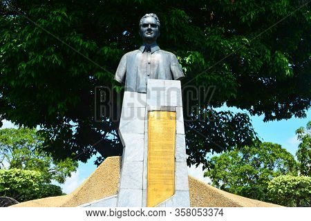 Manila, Ph - July 6: President Diosdado Macapagal Head Bust Statue On July 6, 2016 In Manila, Philip