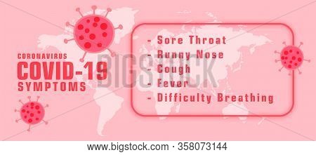 Coronavirus Covid-19 Symptons With Virus Spread Bannerdesign