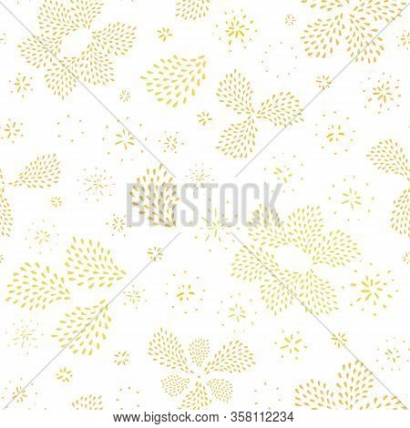 Doodle Seamless Abstract Hand Drawn Fireworks Pattern In Oraganic Floral Shape. Hand Painted Irregul