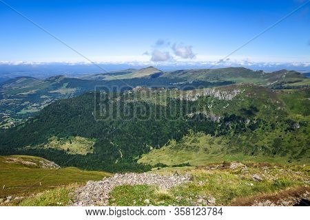 Puy Mary And Chain Of Volcanoes Of Auvergne In Cantal, France