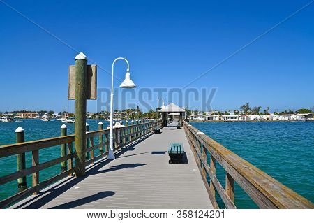 Bradenton Beach Historic Pier On Anna Maria Island, Florida