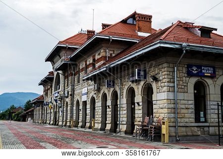 Piatra Neamt, Romania - June 22, 2019: Piatra Neamt Railway Station, The Main Railway Station In Nea
