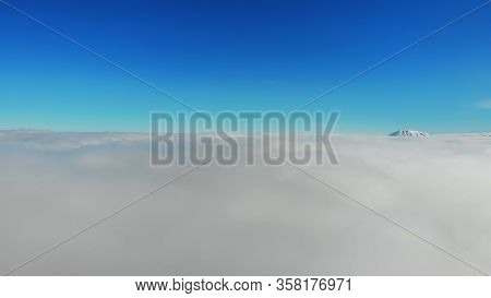Fantastic Flight Over Fluffy White Clouds. Hyperlapse