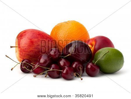 Fruit verscheidenheid geïsoleerd op witte achtergrond