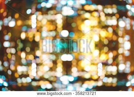 Blurred Abstract Bokeh Background Of San Francisco City Lights At Night