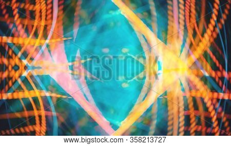 Blurred Abstract Bokeh Background Of City Lights At Night