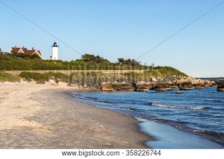Nobska Lighthouse In Falmouth, Massachusetts, United Satates Of America