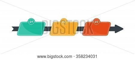 Color Infographic For 3 Steps, Stage Or Level To Illustrate A Business Plan, Reporting, Development 
