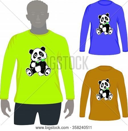 T Shirt Long Hand For Fashion With Panda Image At The Shop
