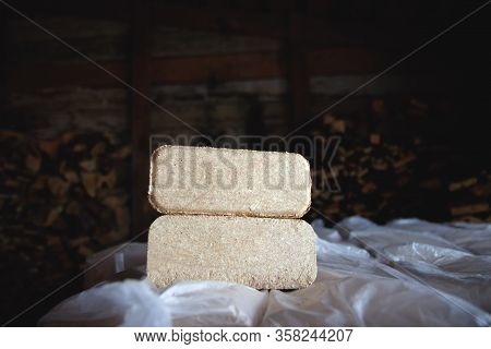 Alternative Fuel, Bio Fuel. Eco Briquette From Sawdust Perfect For Stoves.