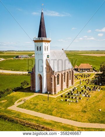 White Church Den Hoorn Texel Netherlands, Beautiful Church In The Village Den Hoorn Texel Holland