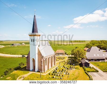 White Church Den Hoorn Texel Netherlands, Beautiful Church In The Village Den Hoorn Texel Holland