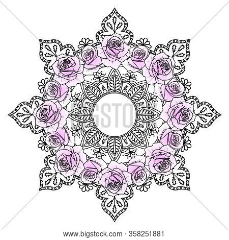 Ornamental Round Floral Pattern. Colorful Ornament. Floral Mandala