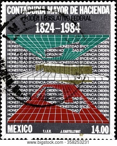 02 10 2020 Divnoe Stavropol Territory Russia Postage Stamp Mexico 1984 The 160th Anniversary Of Stat