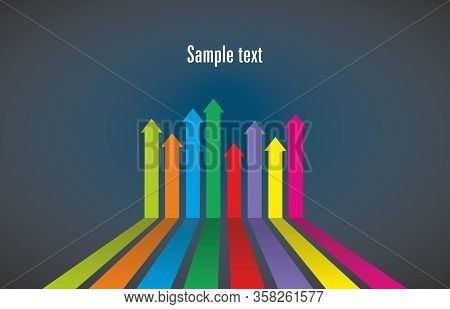 Vector Illustratioin, Colorful Arrows In Perspective Design.