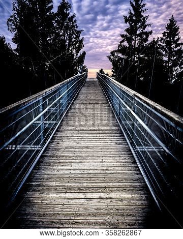 Dramatic Sky Over The Skywalk In Scheidegg Germany