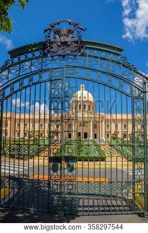 Santo Domingo, Dominican Republic - March 13, 2020: The National Palace, A Building That Houses The 